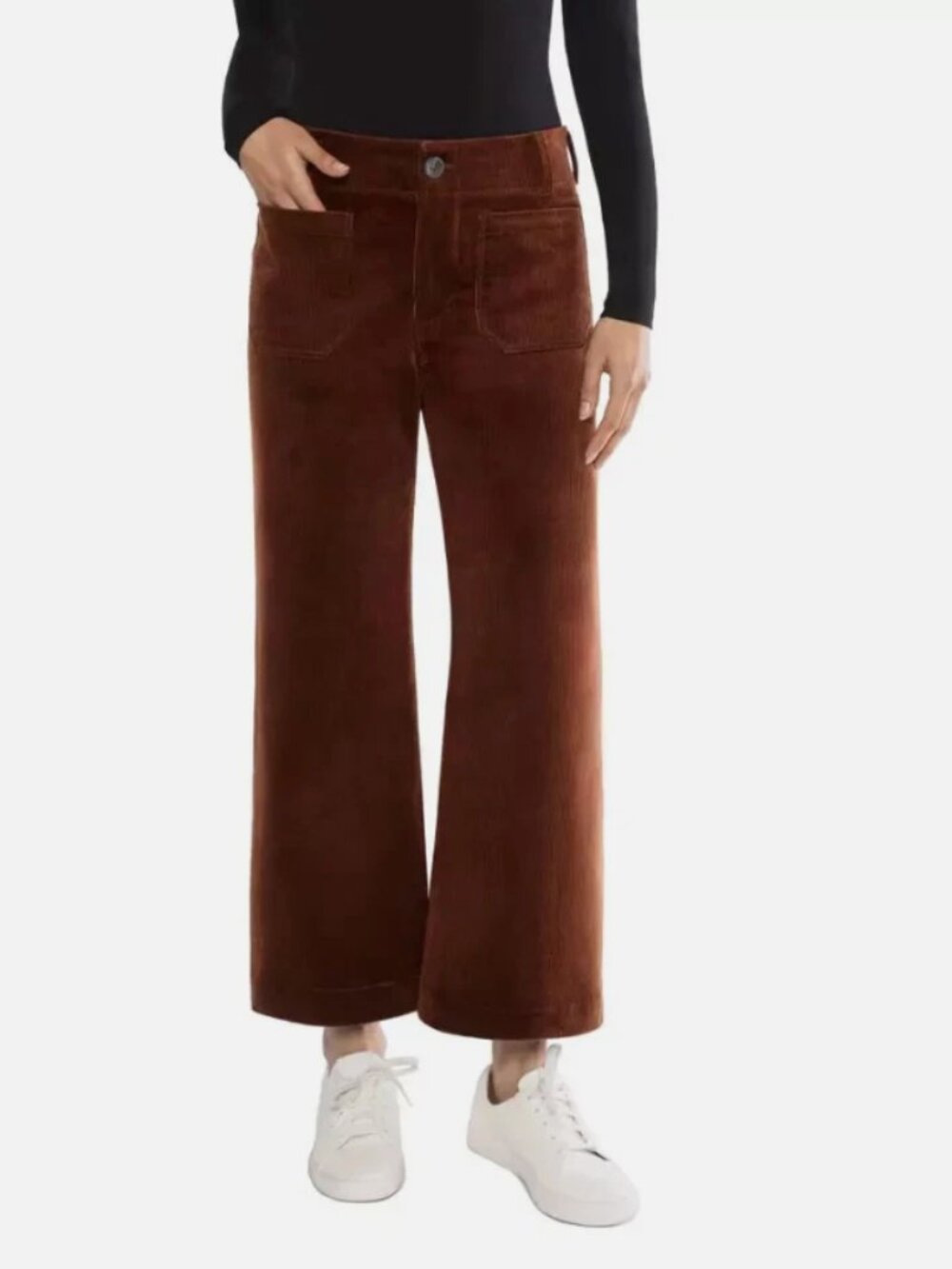 Matty M Women's Wide Leg Corduroy Pant High Rise Brick Size XXL